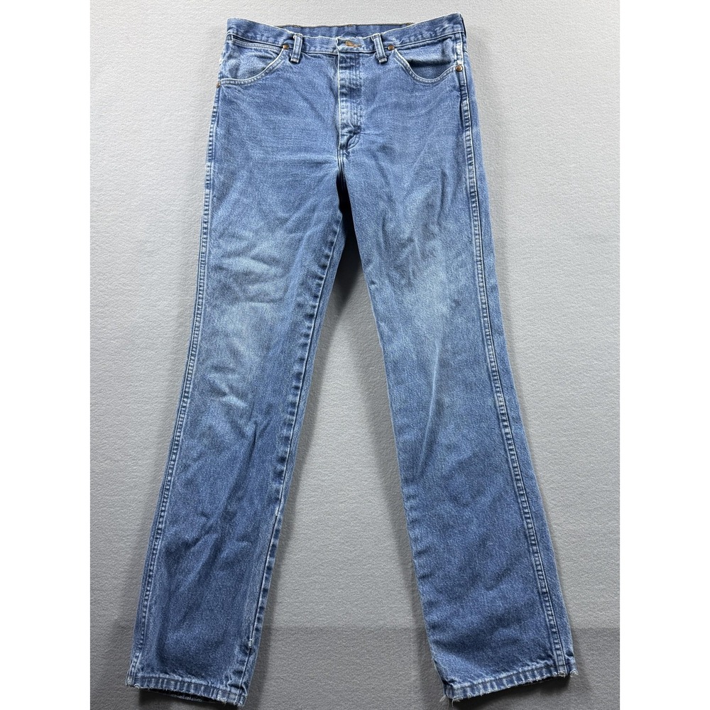 Wrangler Jeans Mens 33x34 (Fit 32x32) Medium Wash Regular Straight‎ Leg Denim